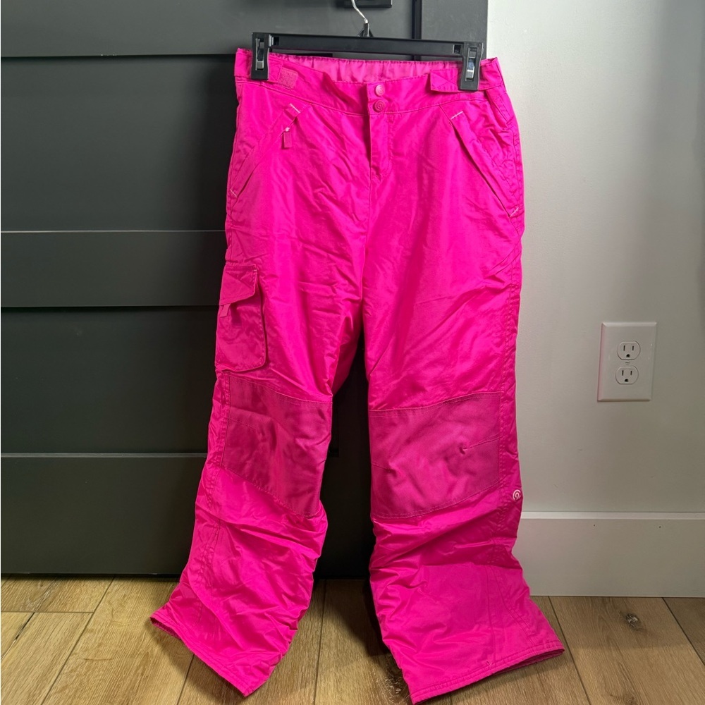 Champion Girls Bright Pink Snow Pants Size Large 10-12 Winter - Picture 1 of 7